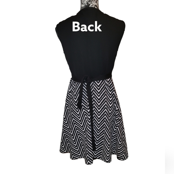 NWT Studio One New York Women's 6P Dress Sleeveless Black White A-Line. - Picture 2 of 4